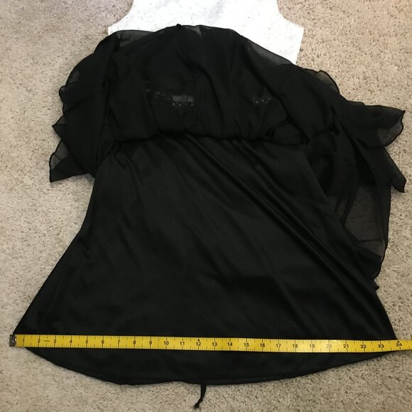 Cyndi Lauper Speechless White Lace and Black Layered Chiffon Dress - Picture 15 of 16